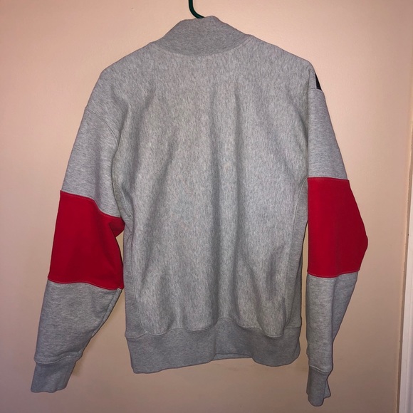 Champion Reverse Weave Colorblock Gray Half Zip Pullover Sweatshirt - Picture 5 of 5